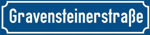 Straßenschild Gravensteinerstraße zum kostenlosen Download