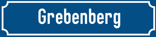 Straßenschild Grebenberg