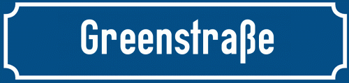 Straßenschild Greenstraße