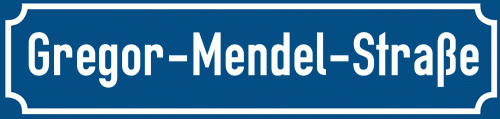 Straßenschild Gregor-Mendel-Straße zum kostenlosen Download