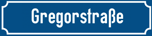 Straßenschild Gregorstraße