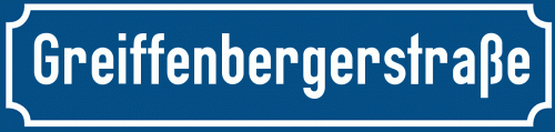 Straßenschild Greiffenbergerstraße