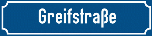 Straßenschild Greifstraße