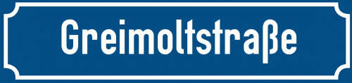 Straßenschild Greimoltstraße