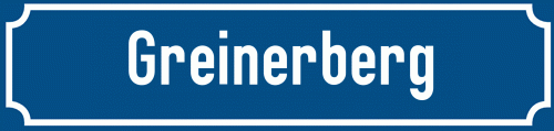 Straßenschild Greinerberg