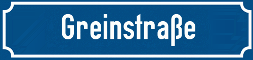 Straßenschild Greinstraße
