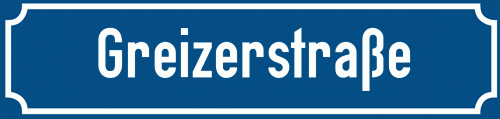 Straßenschild Greizerstraße zum kostenlosen Download