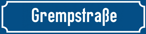 Straßenschild Grempstraße