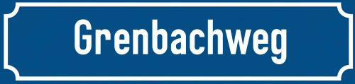 Straßenschild Grenbachweg zum kostenlosen Download
