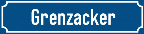 Straßenschild Grenzacker