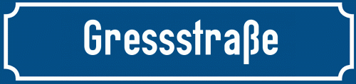 Straßenschild Gressstraße