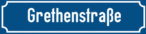 Straßenschild Grethenstraße