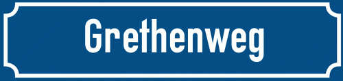 Straßenschild Grethenweg