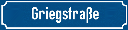 Straßenschild Griegstraße zum kostenlosen Download