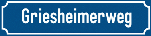 Straßenschild Griesheimerweg