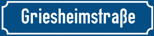 Straßenschild Griesheimstraße