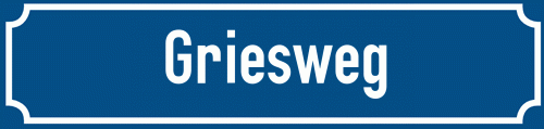 Straßenschild Griesweg zum kostenlosen Download