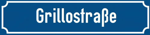 Straßenschild Grillostraße zum kostenlosen Download