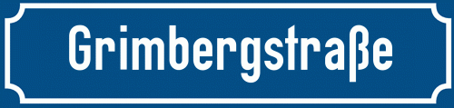Straßenschild Grimbergstraße