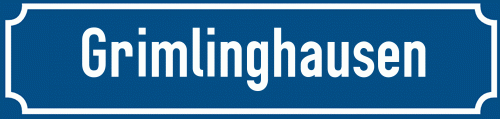 Straßenschild Grimlinghausen zum kostenlosen Download