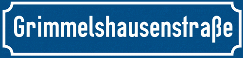 Straßenschild Grimmelshausenstraße zum kostenlosen Download