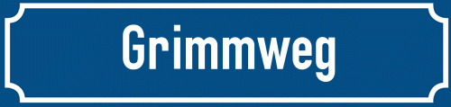 Straßenschild Grimmweg zum kostenlosen Download