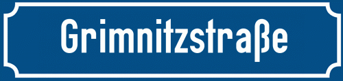 Straßenschild Grimnitzstraße zum kostenlosen Download