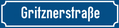 Straßenschild Gritznerstraße