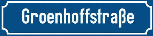 Straßenschild Groenhoffstraße