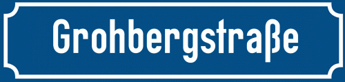 Straßenschild Grohbergstraße zum kostenlosen Download