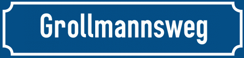 Straßenschild Grollmannsweg zum kostenlosen Download