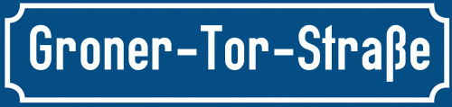 Straßenschild Groner-Tor-Straße zum kostenlosen Download
