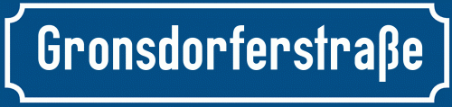Straßenschild Gronsdorferstraße zum kostenlosen Download