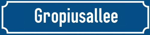 Straßenschild Gropiusallee