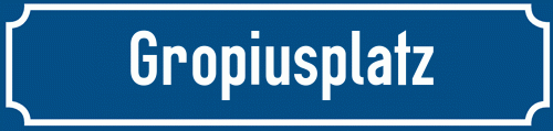 Straßenschild Gropiusplatz