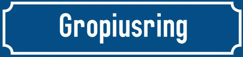 Straßenschild Gropiusring