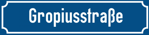 Straßenschild Gropiusstraße zum kostenlosen Download