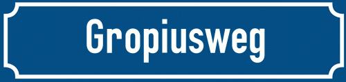 Straßenschild Gropiusweg