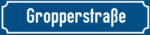 Straßenschild Gropperstraße