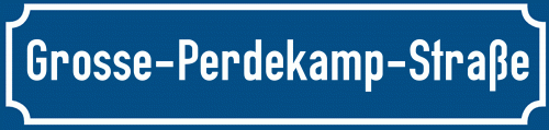 Straßenschild Grosse-Perdekamp-Straße zum kostenlosen Download