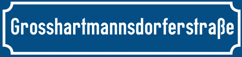 Straßenschild Grosshartmannsdorferstraße zum kostenlosen Download