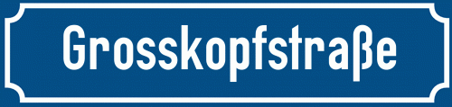 Straßenschild Grosskopfstraße