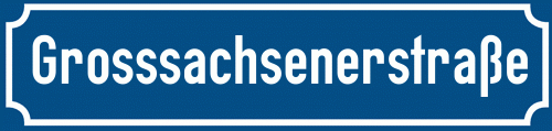 Straßenschild Grosssachsenerstraße zum kostenlosen Download