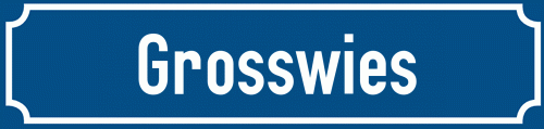 Straßenschild Grosswies zum kostenlosen Download