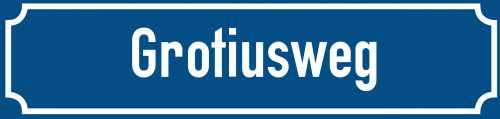 Straßenschild Grotiusweg