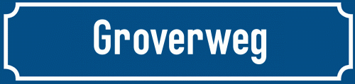 Straßenschild Groverweg