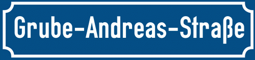 Straßenschild Grube-Andreas-Straße