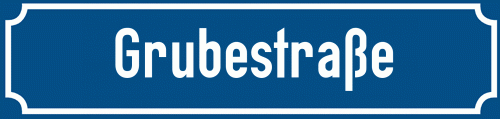 Straßenschild Grubestraße zum kostenlosen Download