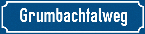 Straßenschild Grumbachtalweg