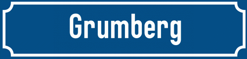 Straßenschild Grumberg zum kostenlosen Download